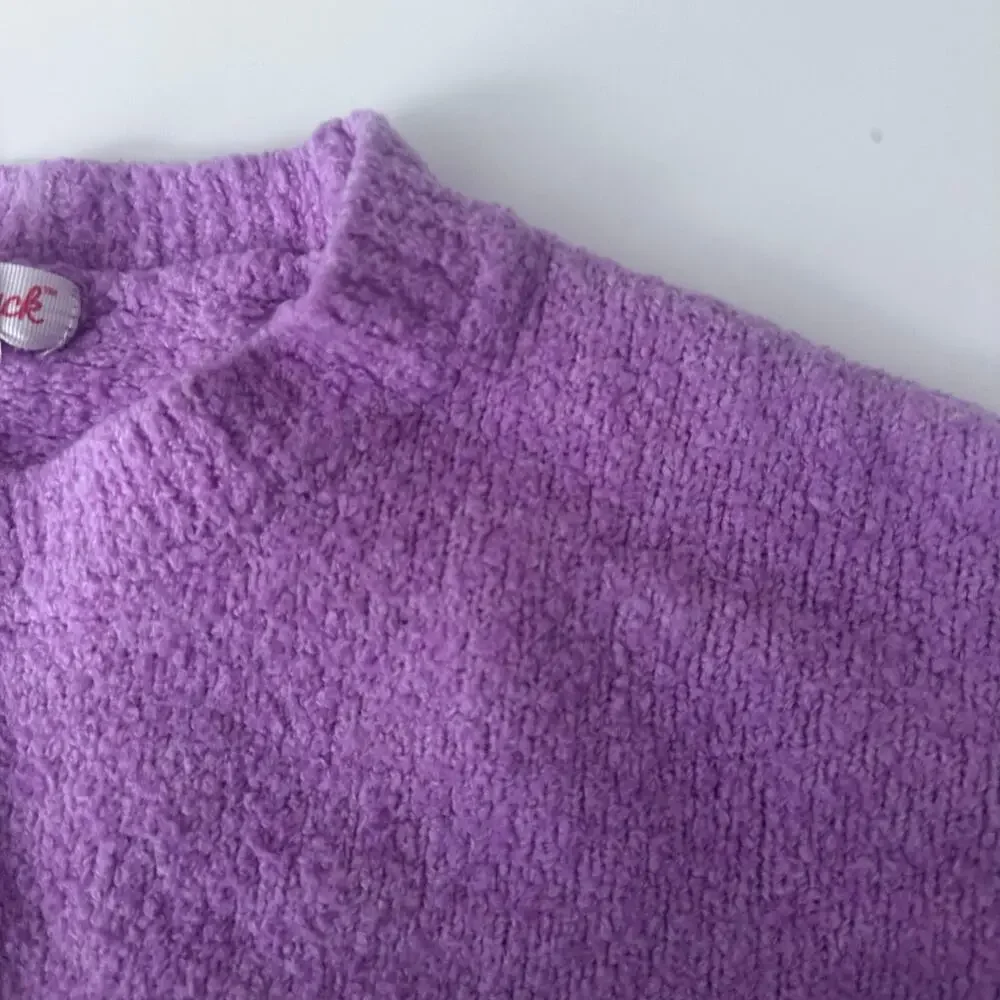 Cat & Jack Girls' Purple Cropped Crewneck Sweater - M